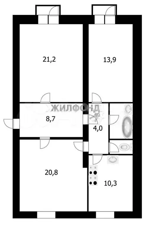 Комната 20,7 м в 3-к., 3/3 эт. - Фото 0