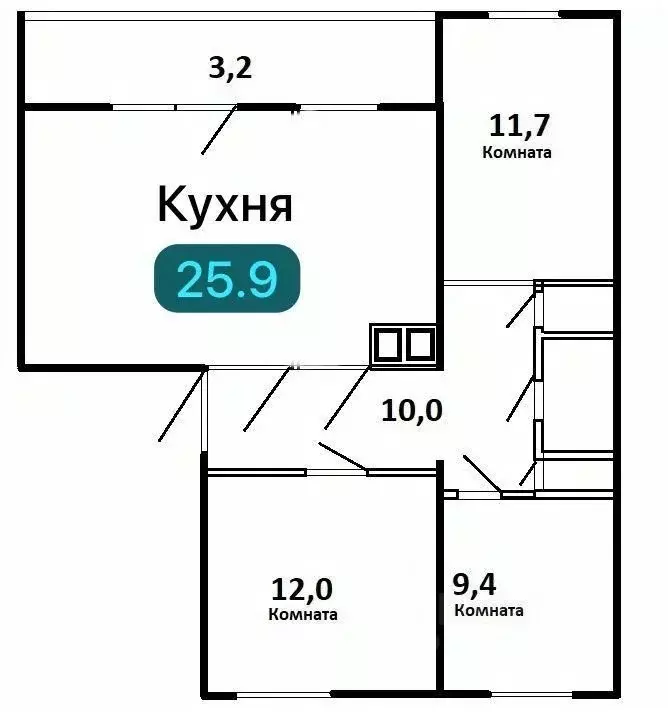 3-к кв. Краснодарский край, Геленджик муниципальное образование, с. ... - Фото 1