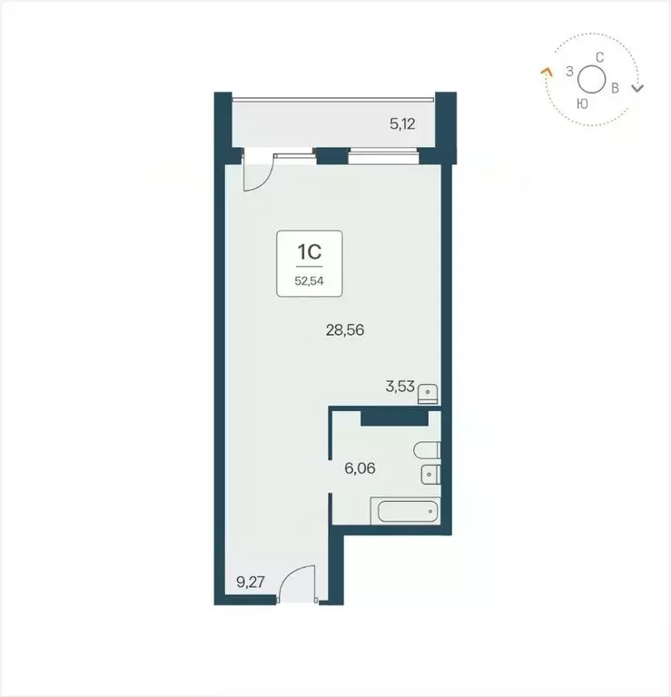 Студия Новосибирская область, Новосибирск Красный просп., 180 (52.5 м) - Фото 1