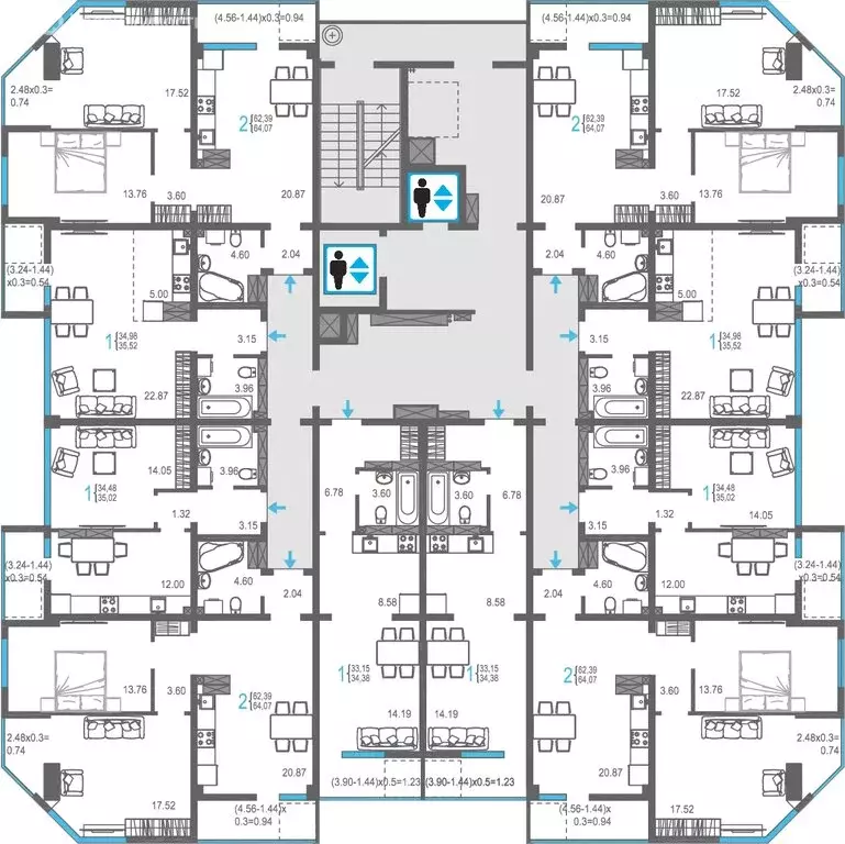 2-комнатная квартира: Ялта, улица Кирова, 155Ак2 (64.07 м) - Фото 2