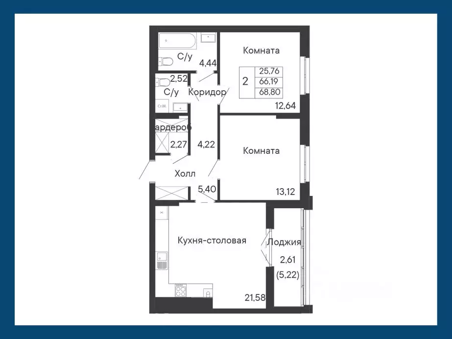 2-к кв. Ростовская область, Ростов-на-Дону Ривьера жилой квартал,  ... - Фото 1