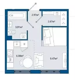 Квартира-студия: городской посёлок Новоселье, Большая Балтийская ... - Фото 1