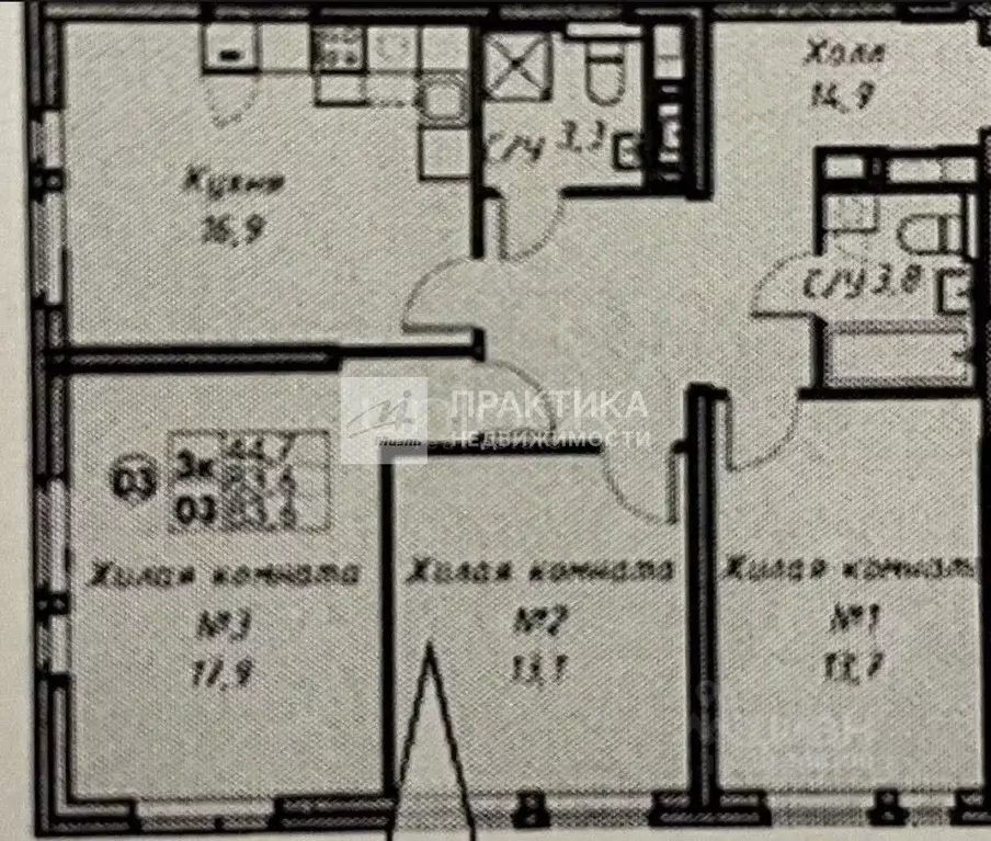 3-к кв. Московская область, Красногорск городской округ, Путилково пгт ... - Фото 2