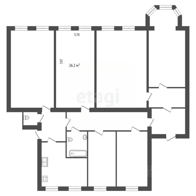 Комната Санкт-Петербург Коломенская ул., 12 (26.2 м) - Фото 1