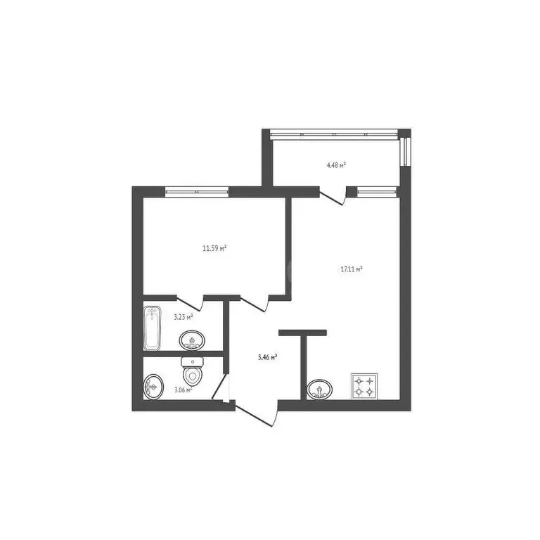 1-комнатная квартира: Брянск, Западный проезд, 1 (44 м) - Фото 0