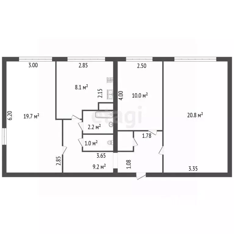 3-к кв. Санкт-Петербург ул. Бабушкина, 60 (71.5 м) - Фото 2