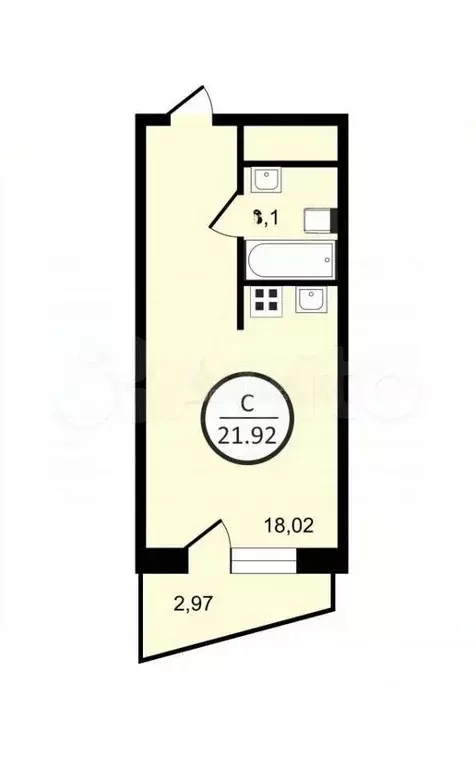 Квартира-студия, 21 м, 11/25 эт. - Фото 0