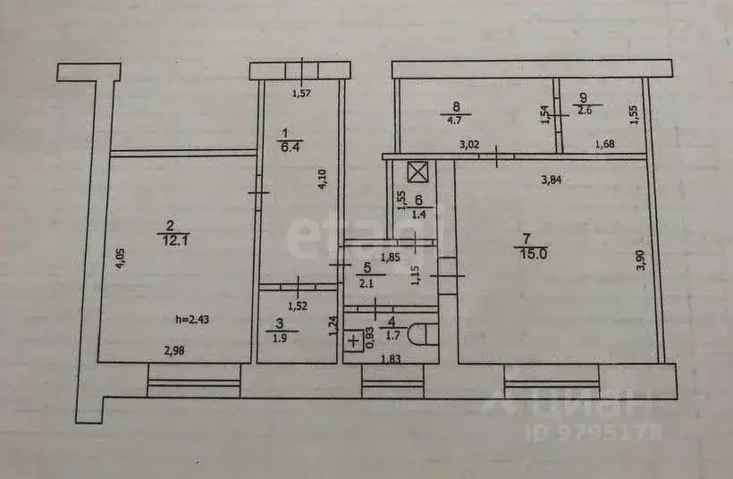 2-к кв. Татарстан, Казань Выборгская ул., 2 (47.9 м) - Фото 2