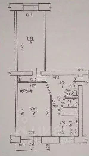 2-к кв. Забайкальский край, Чита ул. Курнатовского, 76 (43.7 м) - Фото 1
