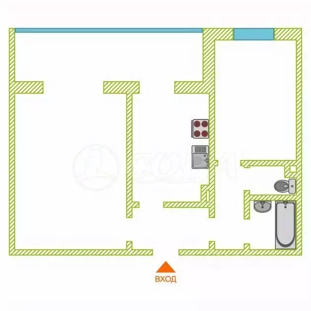 2-к кв. Тюменская область, Тюмень ул. Газовиков, 17 (57.0 м) - Фото 1