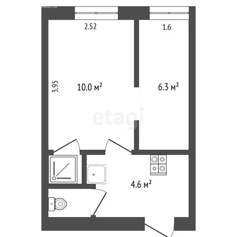 1-комнатная квартира: Вологда, улица Ильюшина, 13 (22.6 м) - Фото 0