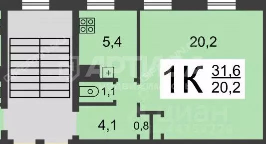 1-к кв. Нижегородская область, Нижний Новгород Ракетная ул., 17 (32.0 ... - Фото 1