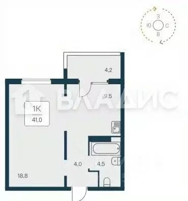 1-к кв. Новосибирская область, Новосибирск Игарская ул., 5 (41.0 м) - Фото 1