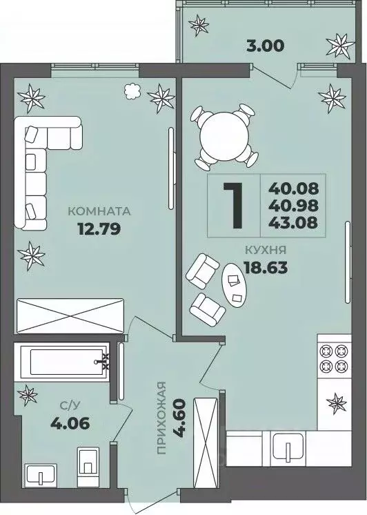 1-к кв. Калининградская область, Калининград ул. Генерала Толстикова, ... - Фото 1