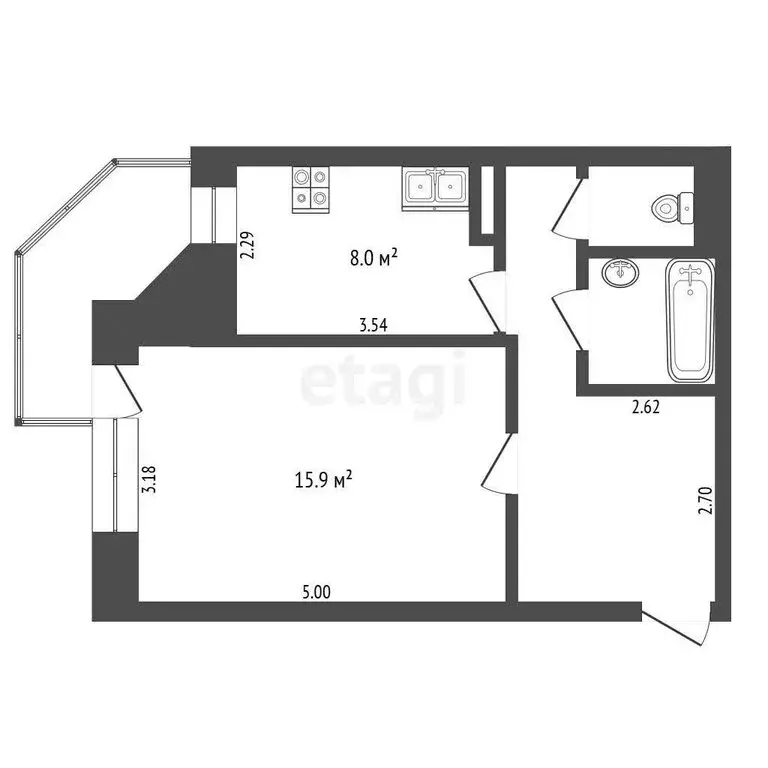 1-комнатная квартира: Тюмень, улица Демьяна Бедного, 83 (38.2 м) - Фото 0