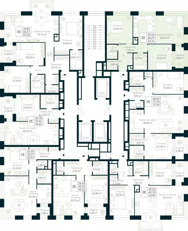 2-к кв. Башкортостан, Уфа Глумилино жилрайон, Урман Сити жилой ... - Фото 2