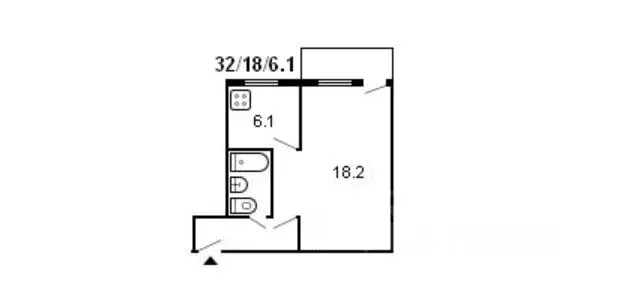 1-к кв. Рязанская область, Рязань ул. Грибоедова, 18 (34.0 м) - Фото 1