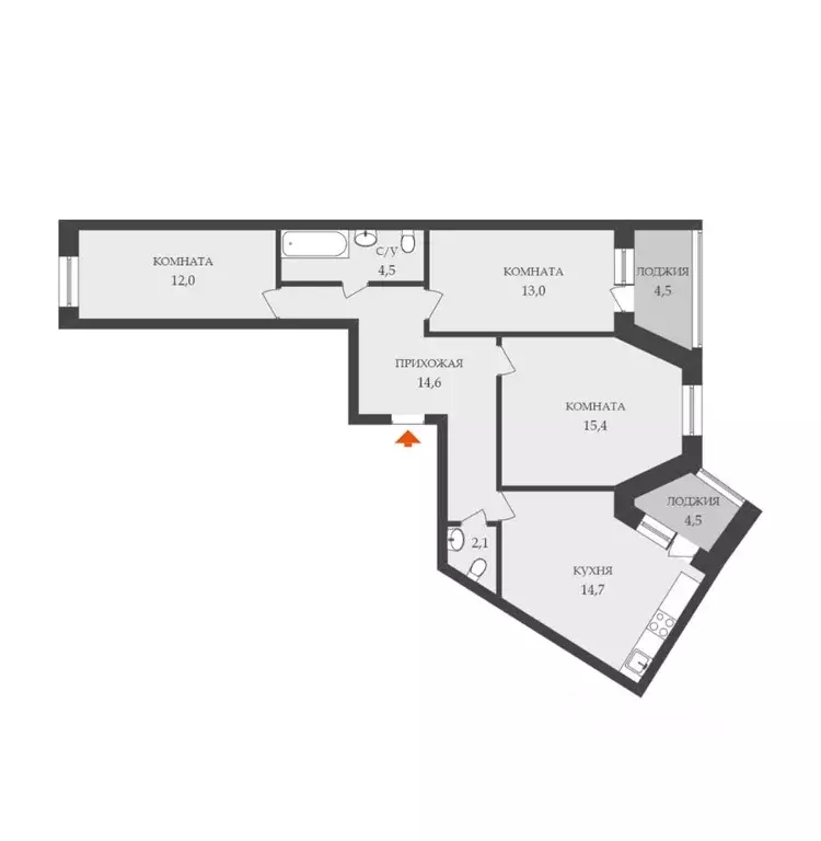 3-к кв. Ленинградская область, Сертолово Всеволожский район, ... - Фото 2