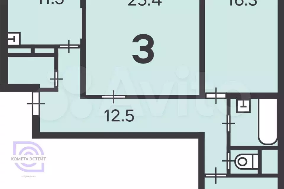 Аукцион: 3-к. квартира, 83,9 м, 2/14 эт. - Фото 1
