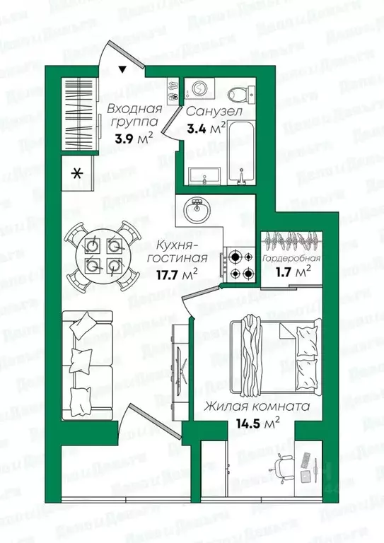 2-к кв. Кировская область, Киров ул. Свердлова, 28А (41.2 м) - Фото 2