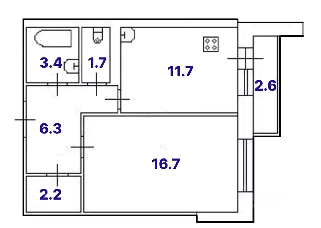 1-к кв. Санкт-Петербург ул. Типанова, 34к2 (42.0 м) - Фото 1