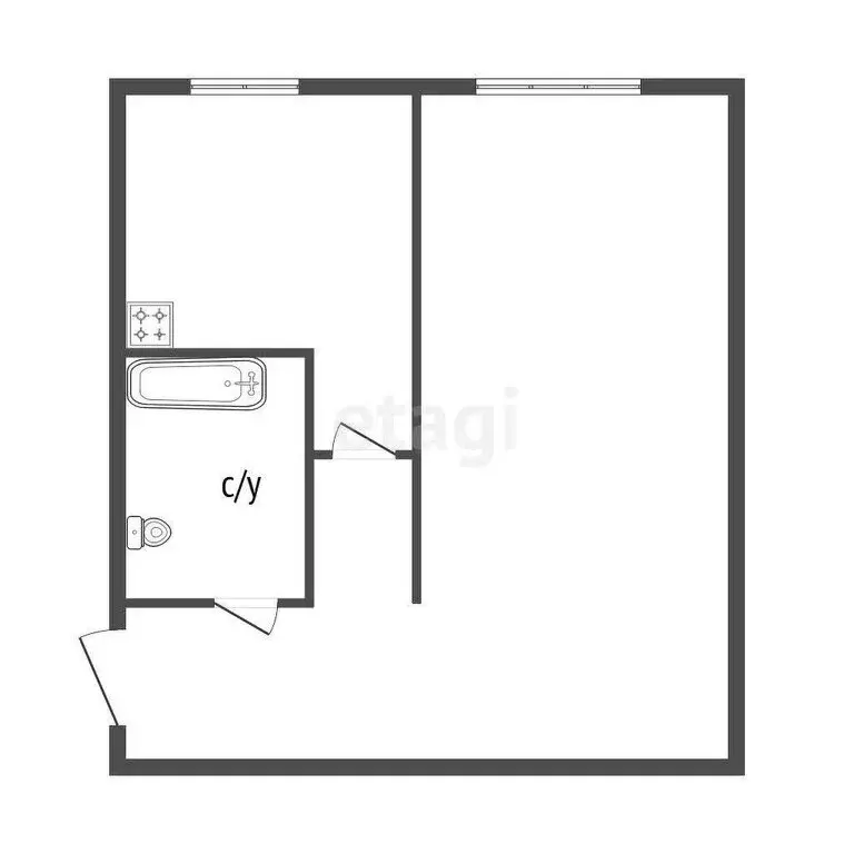 1-комнатная квартира: Пермь, улица Плеханова, 61 (30.5 м) - Фото 0