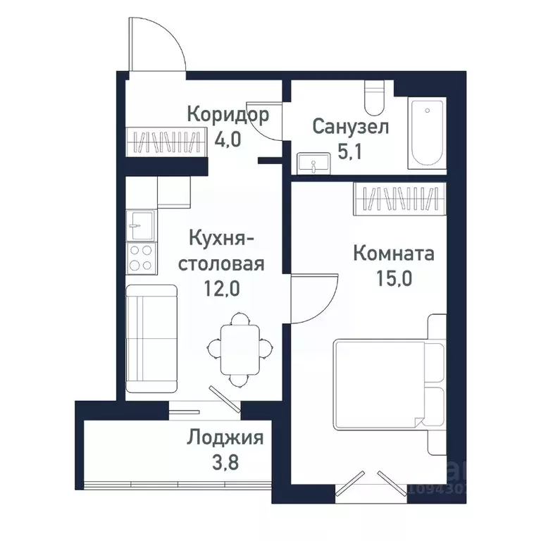 1-к кв. Челябинская область, Челябинский городской округ, пос. ... - Фото 0