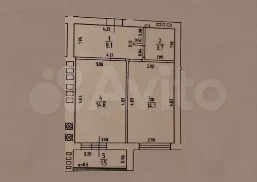 1-к. квартира, 43,7 м, 6/9 эт. - Фото 0