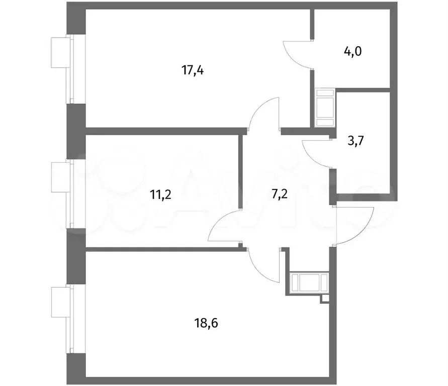 2-к. квартира, 62,1 м, 7/8 эт. - Фото 0