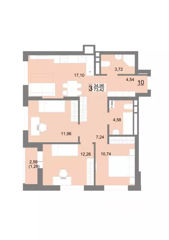 3-к кв. Свердловская область, Екатеринбург ул. Тенистая, 8с5 (73.42 м) - Фото 0