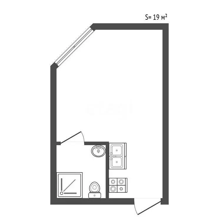 Квартира-студия: Санкт-Петербург, Большая Пушкарская улица, 23 (19 м) - Фото 1