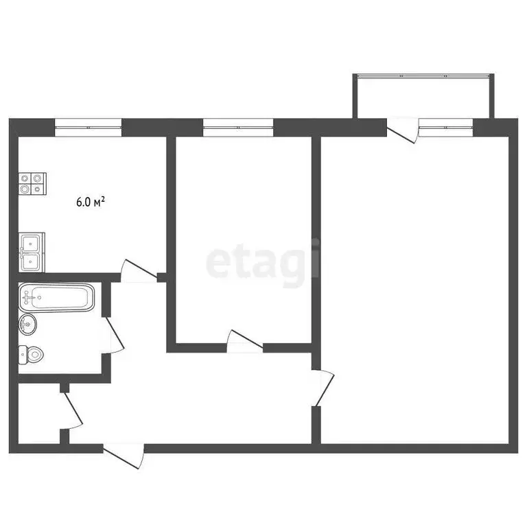 2-комнатная квартира: Муром, улица Автодора, 44 (44.6 м) - Фото 1