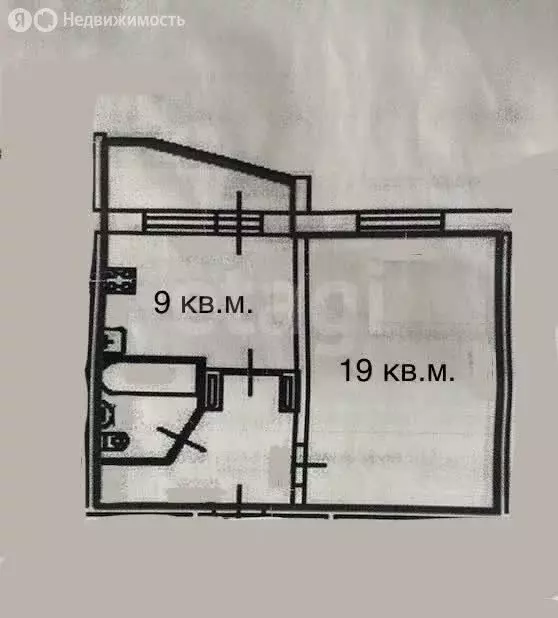 1-комнатная квартира: Саратов, улица имени Н.М. Скоморохова, 21 (37.1 ... - Фото 2