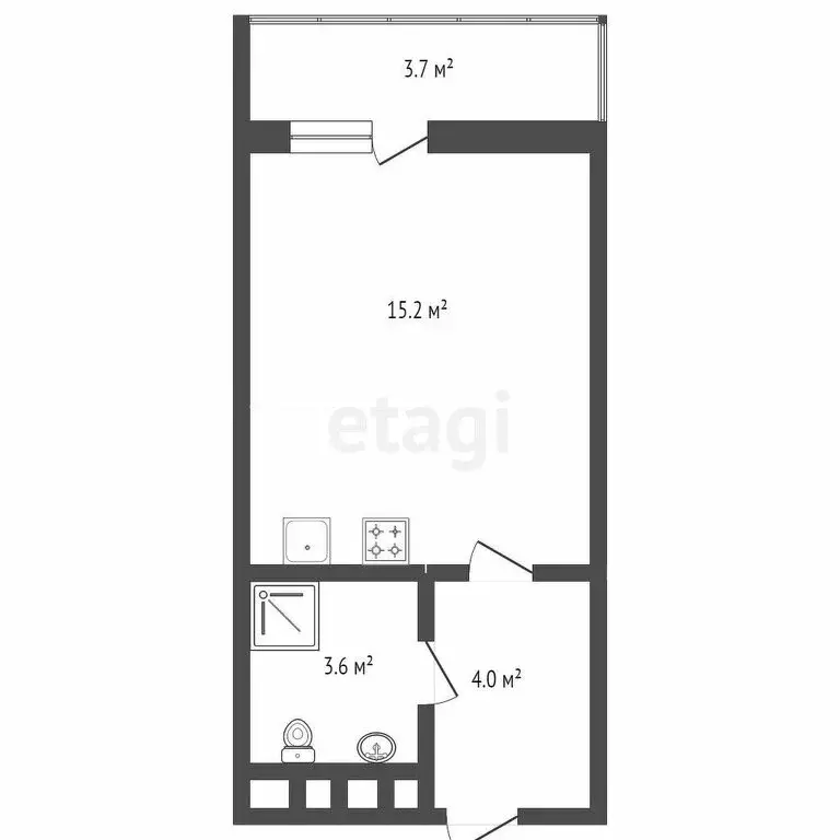Квартира-студия: Сочи, улица Искры, 66/9к6 (22.7 м) - Фото 0