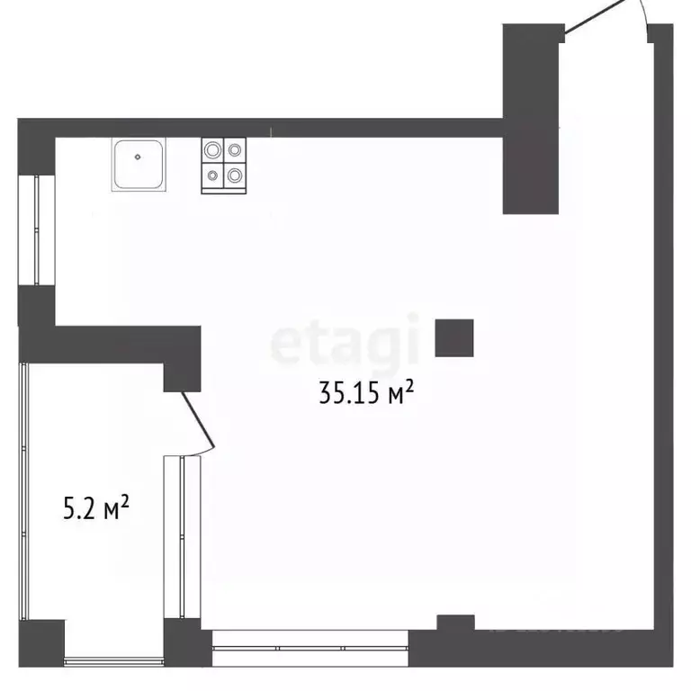 Студия Крым, Ялта ул. Репина, 21 (40.4 м) - Фото 2