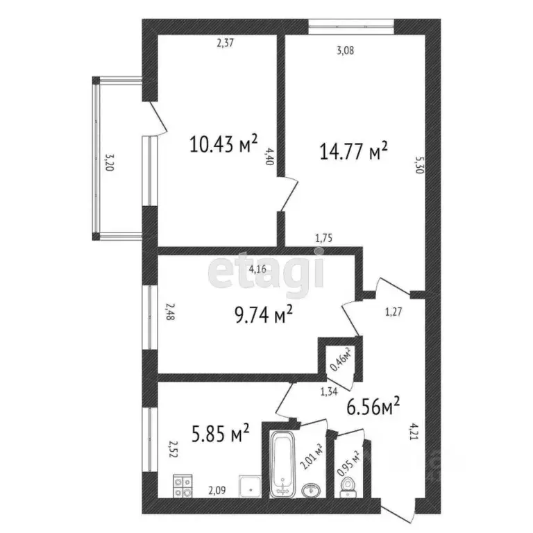 3-к кв. Ульяновская область, Новоульяновск ул. Мира, 1 (50.2 м) - Фото 2