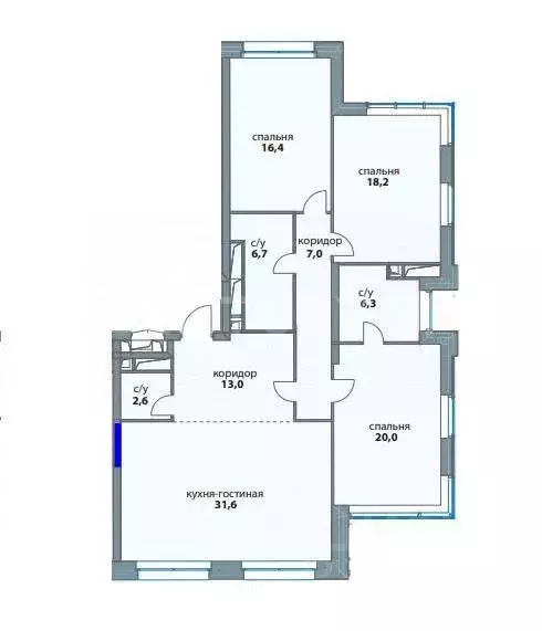 4-к кв. Москва ул. Василия Ланового, 3 (122.6 м) - Фото 1