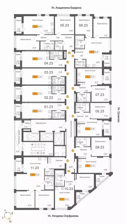 Квартира-студия, 27,3 м, 23/25 эт. - Фото 1