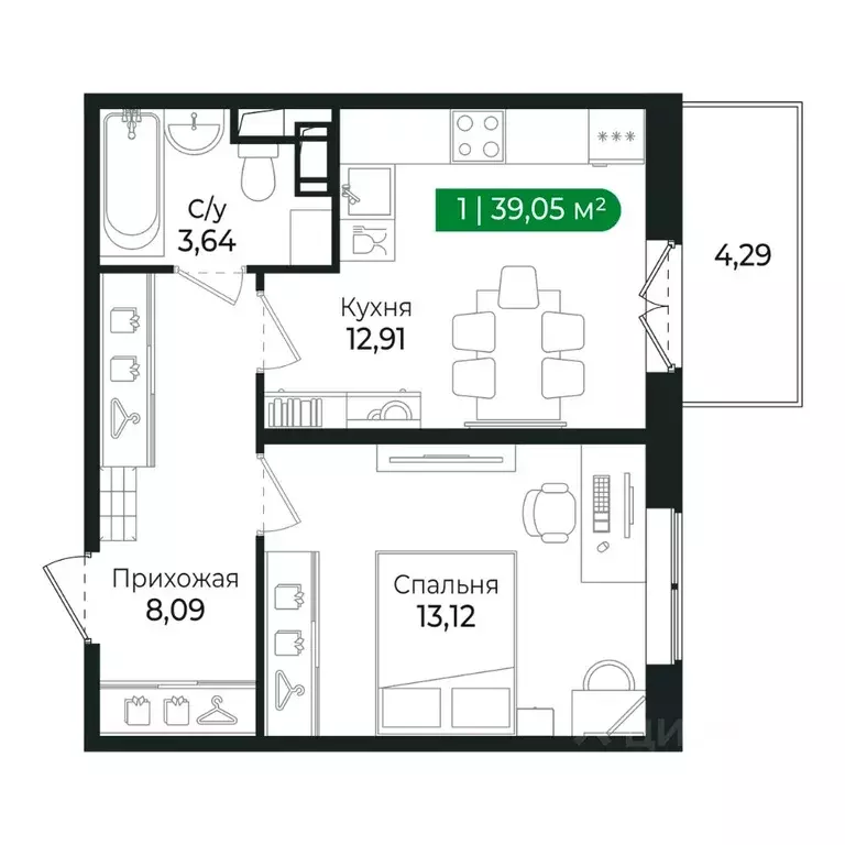 1-к кв. Ленинградская область, Сертолово Всеволожский район, ... - Фото 1