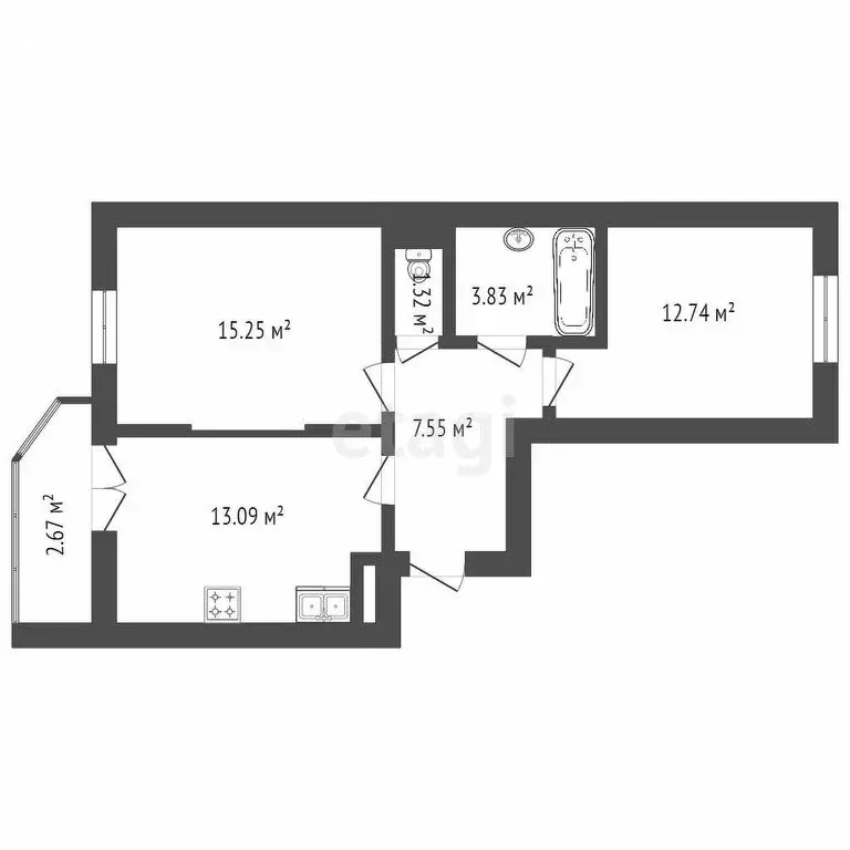 2-комнатная квартира: Мурино, Екатерининская улица, 3/4 (58 м) - Фото 0