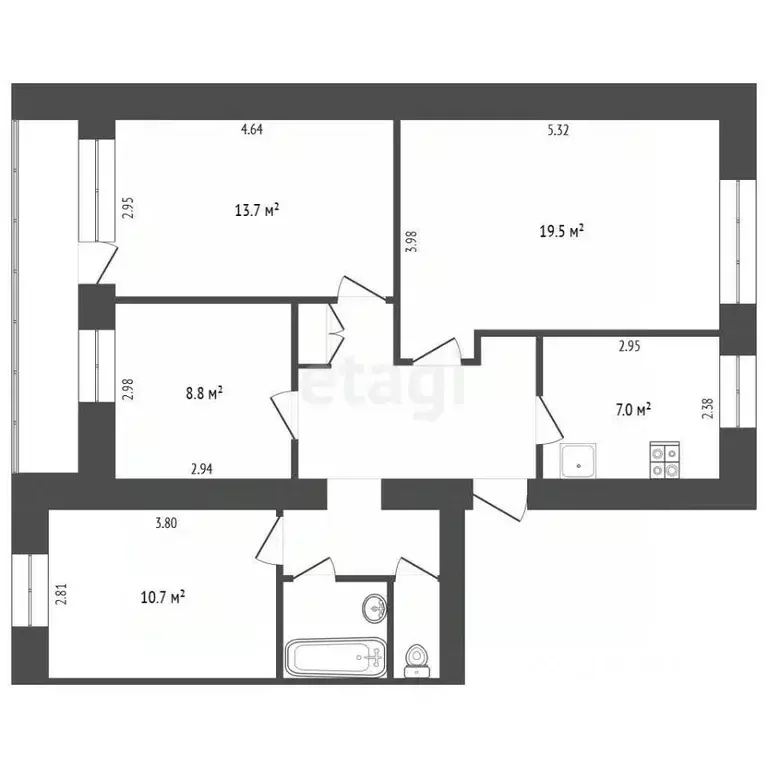 4-к кв. Ярославская область, Рыбинск наб. Космонавтов, 47 (76.5 м) - Фото 2