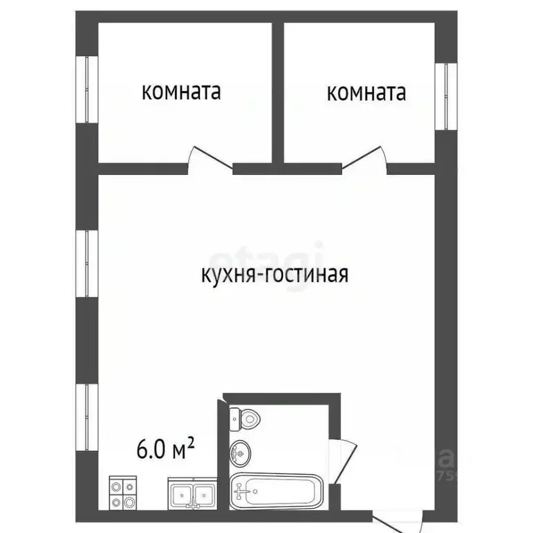 2-к кв. Московская область, Мытищи Юбилейная ул., 10 (42.4 м) - Фото 0