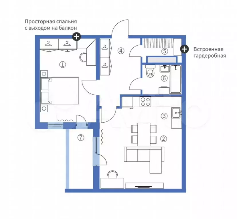 2-к. квартира, 62,5 м, 2/14 эт. - Фото 0