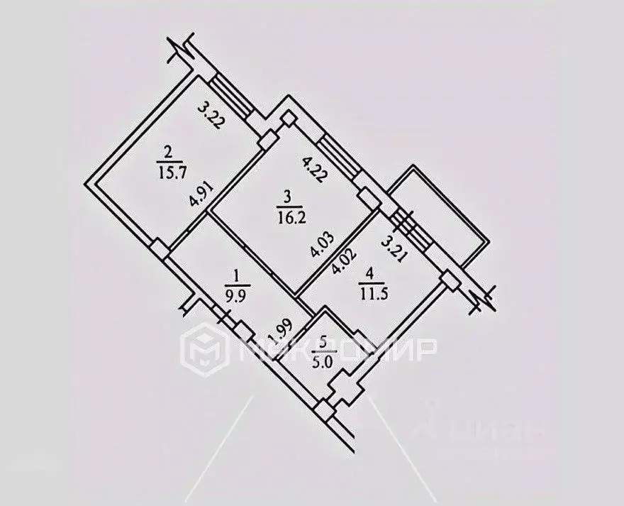 2-к кв. Новосибирская область, Новосибирск Стартовая ул., 1 (58.3 м) - Фото 1