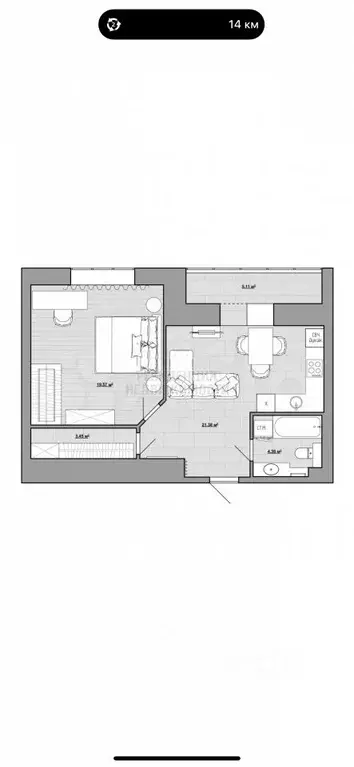 1-к кв. Самарская область, Самара ул. Ерошевского, 31 (52.0 м) - Фото 2