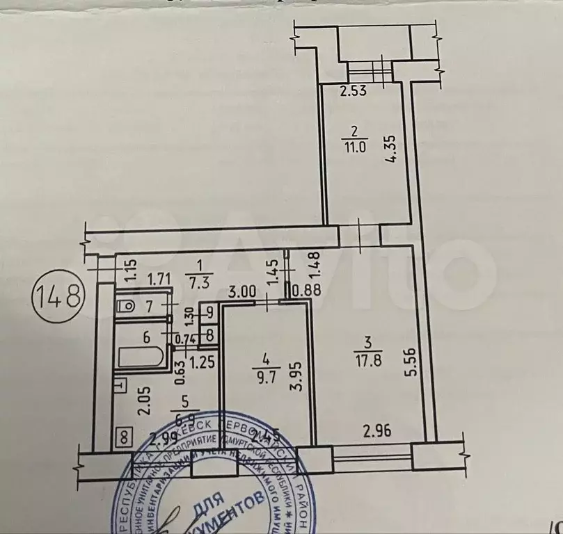 3-к. квартира, 56,7 м, 6/9 эт. - Фото 0