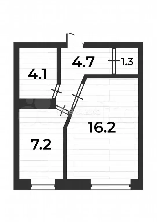 1-к. квартира, 33,6 м, 1/4 эт. - Фото 0