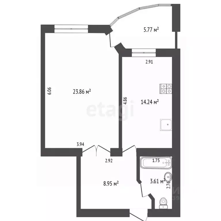 2-к кв. Тюменская область, Тюмень ул. Мельникайте, 55 (50.3 м) - Фото 2