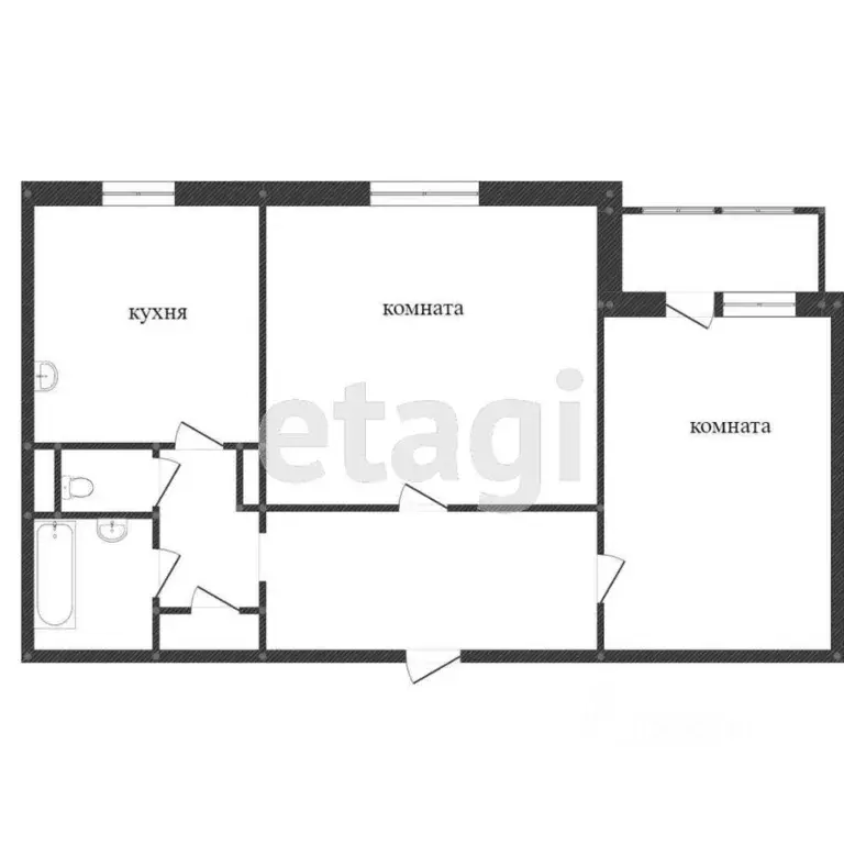 2-к кв. Красноярский край, Красноярск ул. Копылова, 76 (53.2 м) - Фото 2