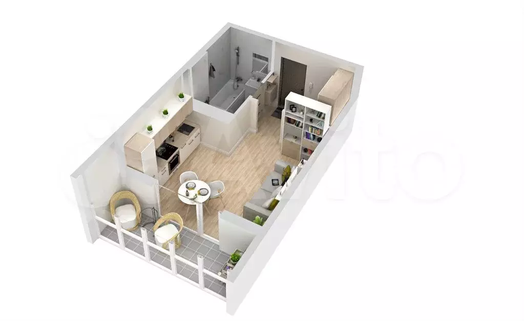 Квартира-студия, 25,9 м, 1/10 эт. - Фото 1
